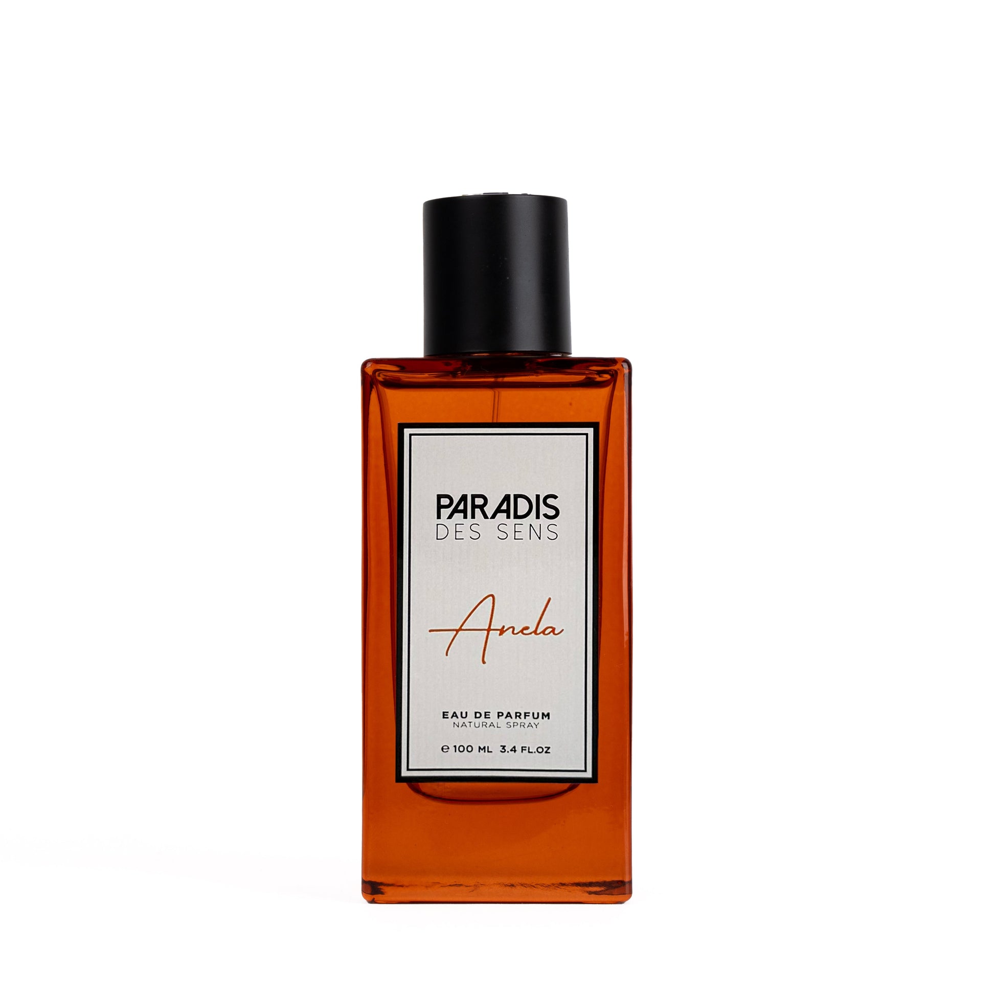 Paradis des Sens perfume bottle on a white background