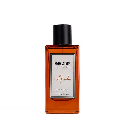 Paradis des Sens perfume bottle on a white background