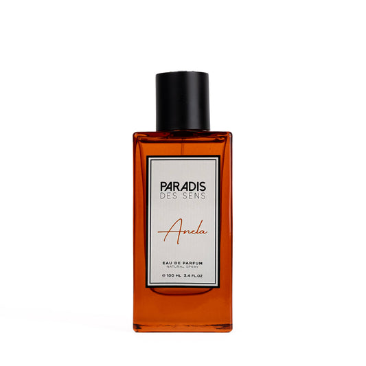 Paradis des Sens perfume bottle on a white background