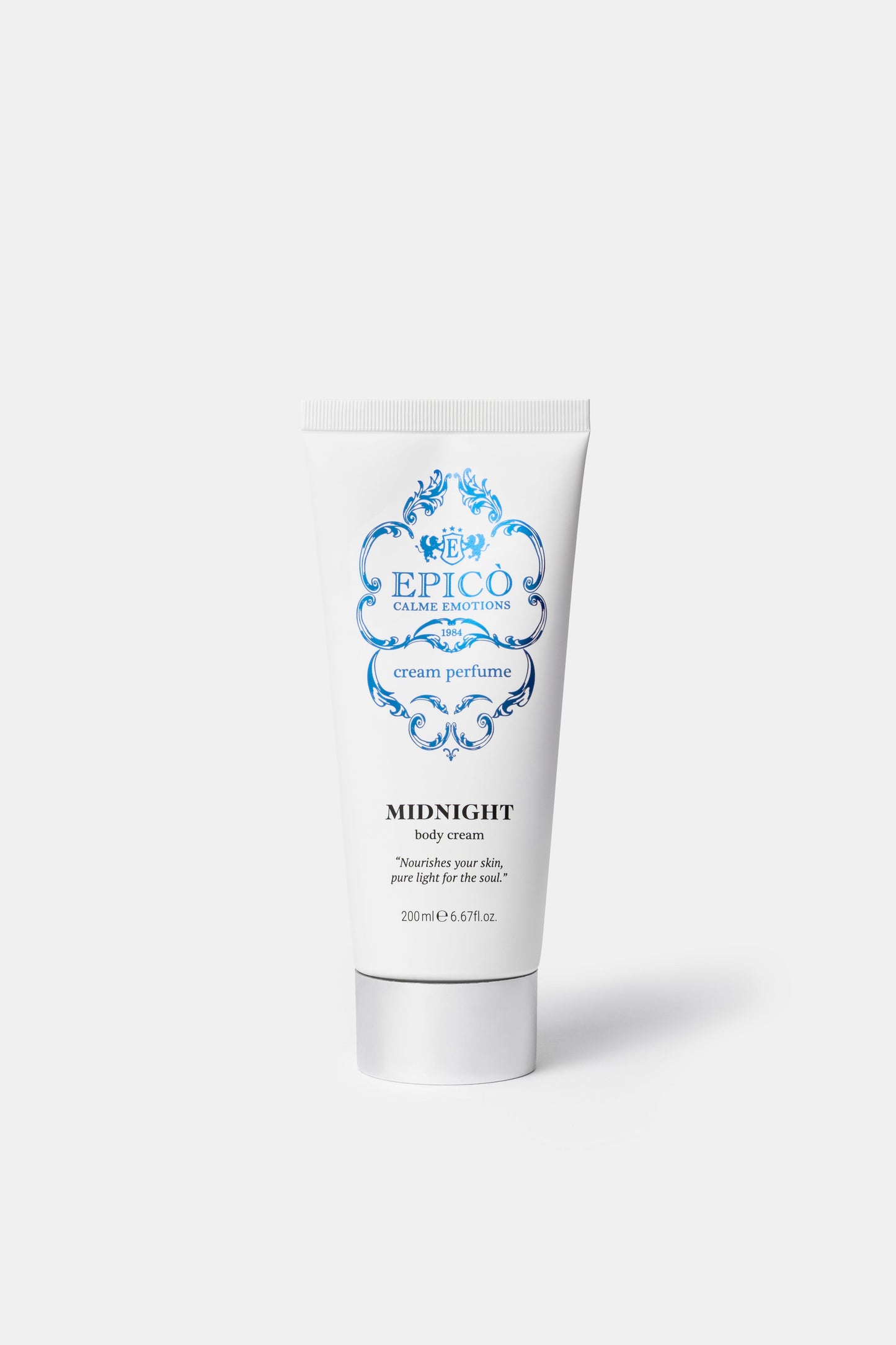 Epico Midnight body cream tube on a white background