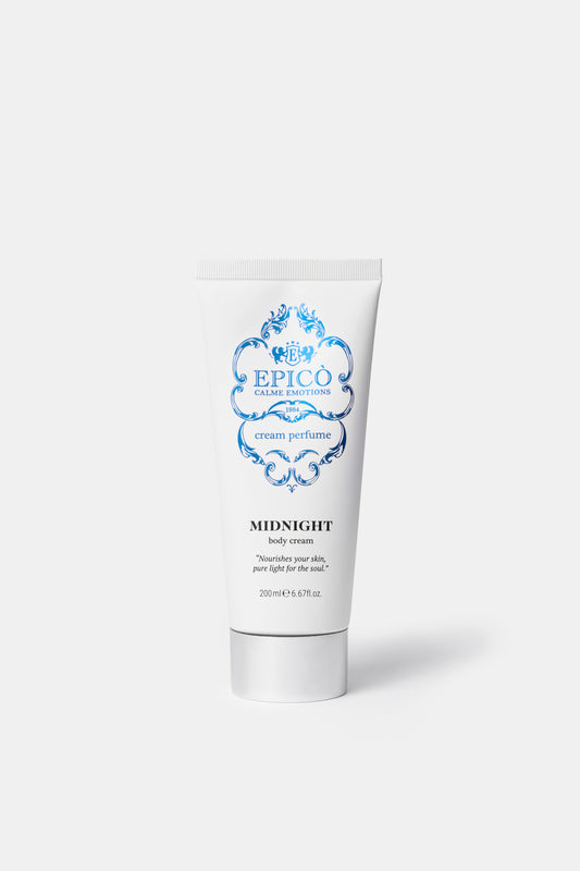 Epico Midnight body cream tube on a white background