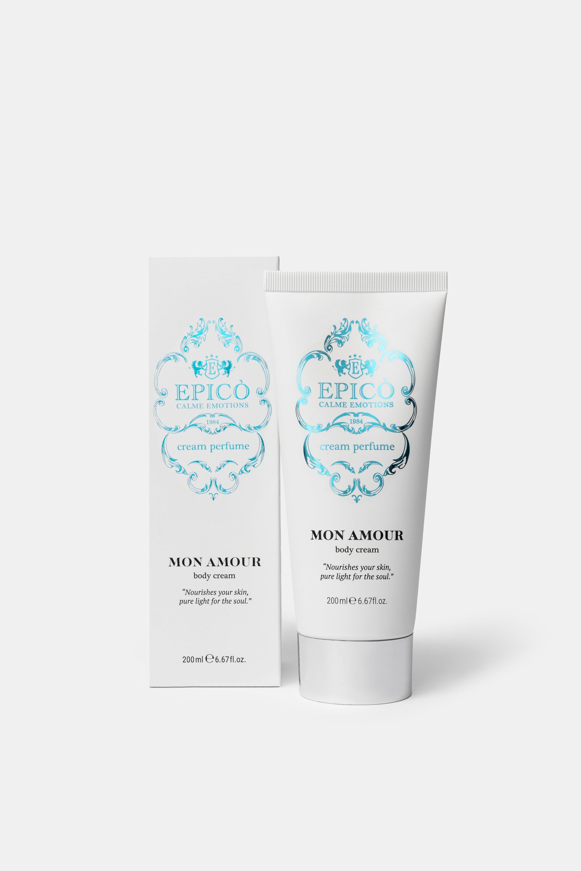 Two tubes of 'Mon Amour' cream perfume by Epi on a white background