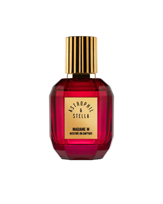 Bottle of fragrance with the words Madame M Astrophil Stella Extrait De Parfum by Astrophil & Stella