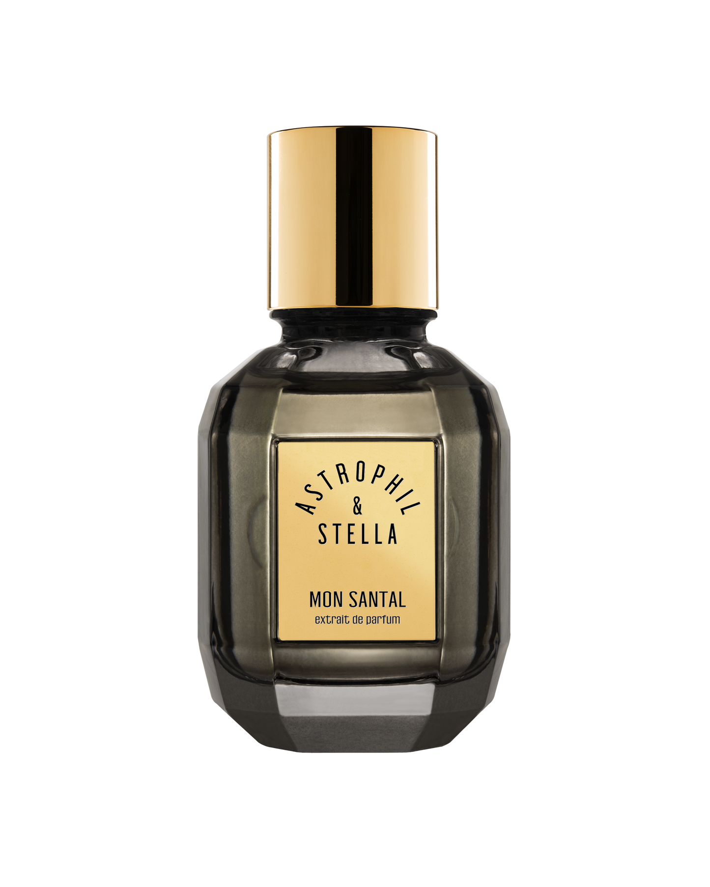 Bottle of fragrance with the words  Mon Santal Extrait De Parfum by Astrophil & Stella