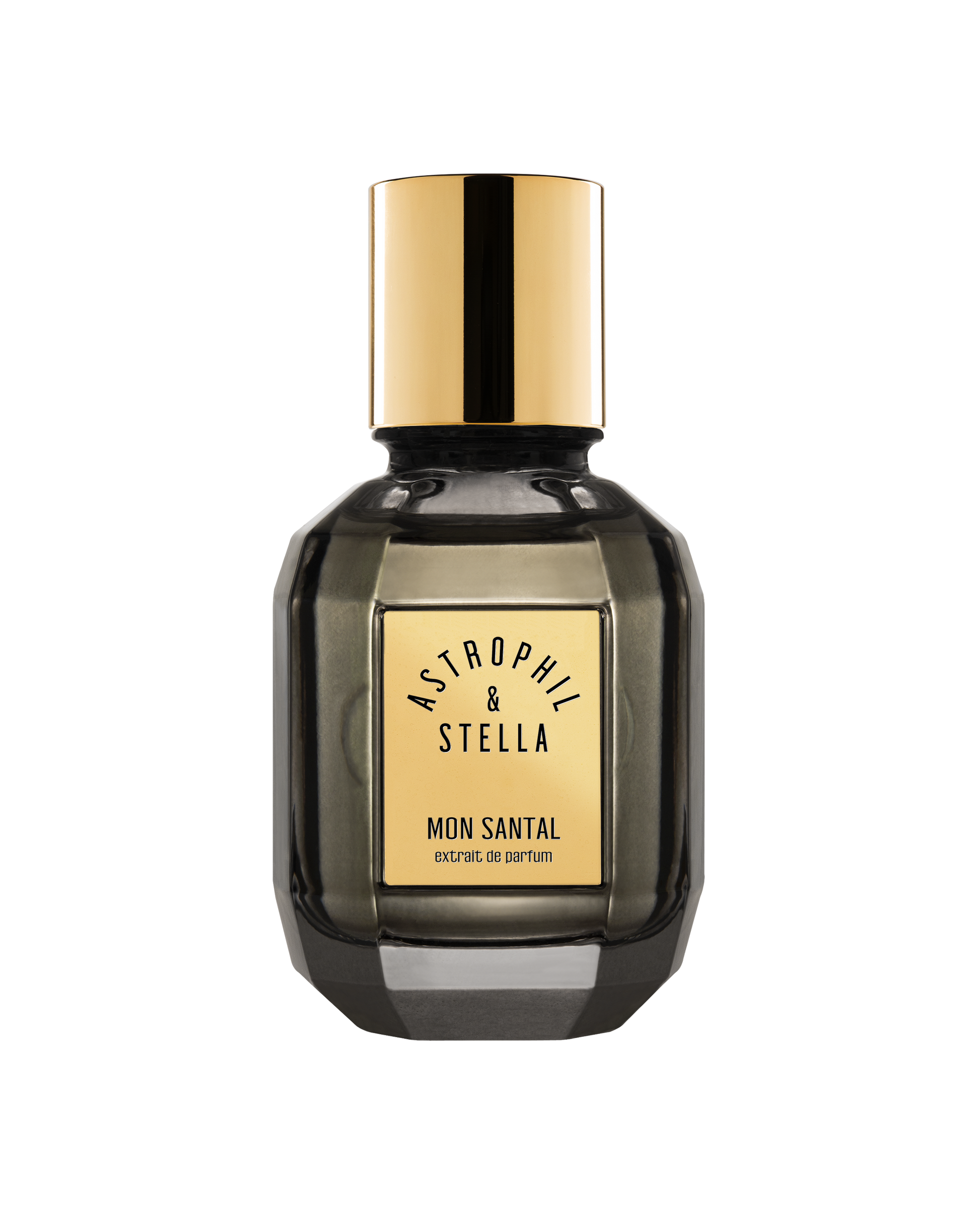 Bottle of fragrance with the words  Mon Santal Extrait De Parfum by Astrophil & Stella