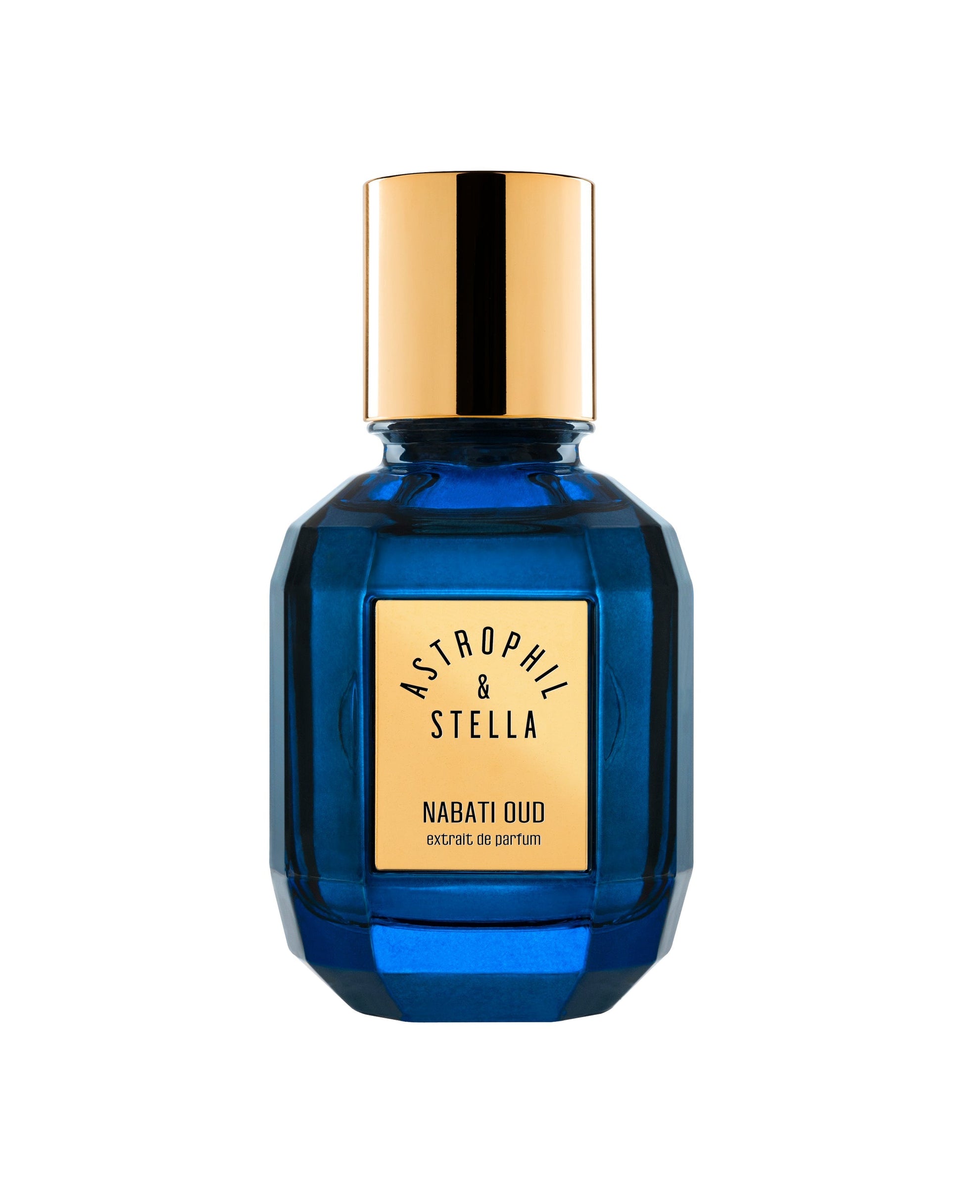 Bottle of fragrance with the words Nabati Oud Extrait De Parfum by Astrophil & Stella