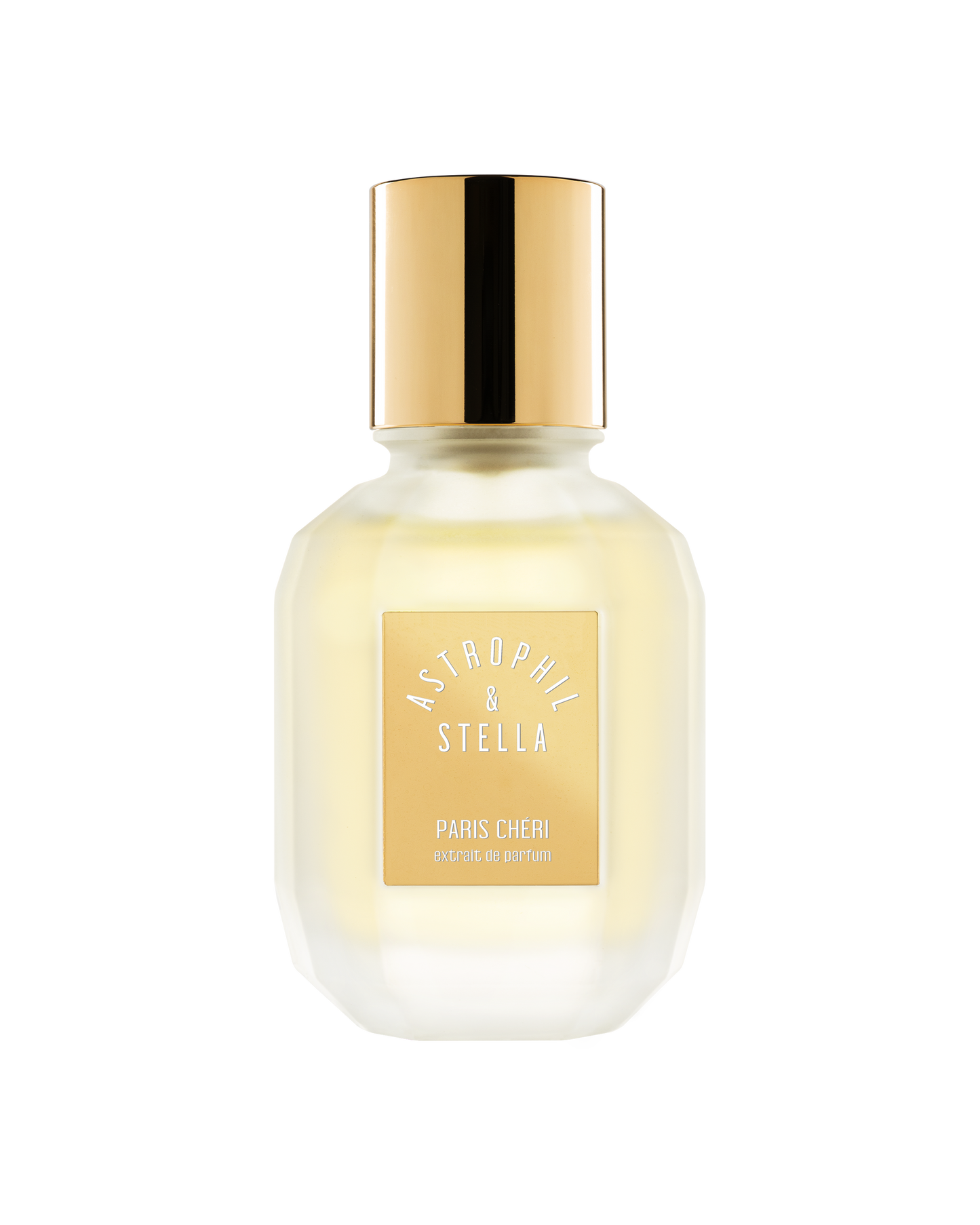Bottle of fragrance with the words Paris Cheri Extrait De Parfum by Astrophil & Stella