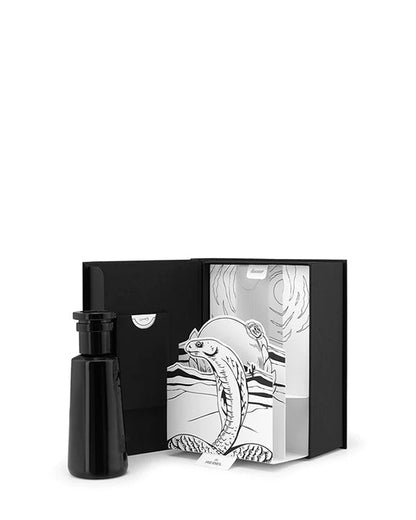 "REBEL" Eau de parfum by Argentum Black bottle and packaging with RATTLE SNAKE illustration on a white background