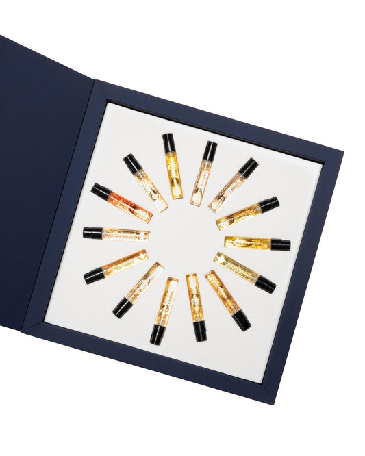 Astrophil & Stella Discovery Set featuring a curated collection of luxury fragrance samples in elegant glass vials, presented in a premium branded box for exploring the brand's signature niche perfumes.