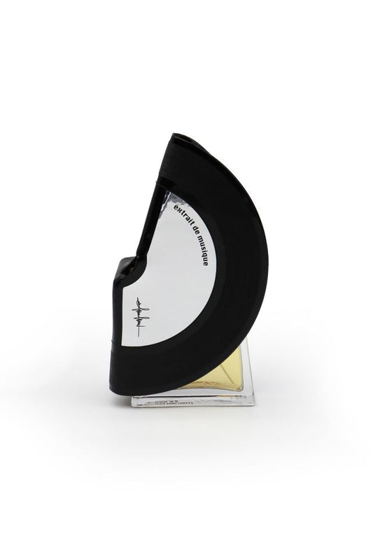 'Filippo Sorcinelli Organ Series'Black and clear half-circle object on a white background